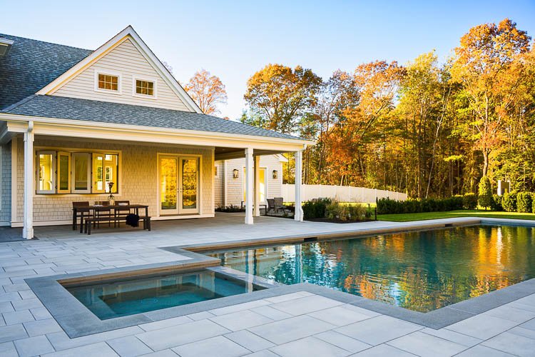 Pool house retaining wall background